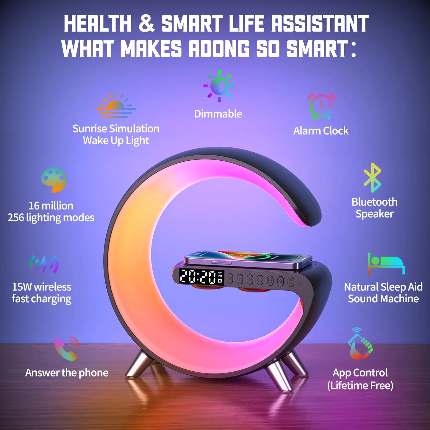 Wireless Charger Led Alarm Clock